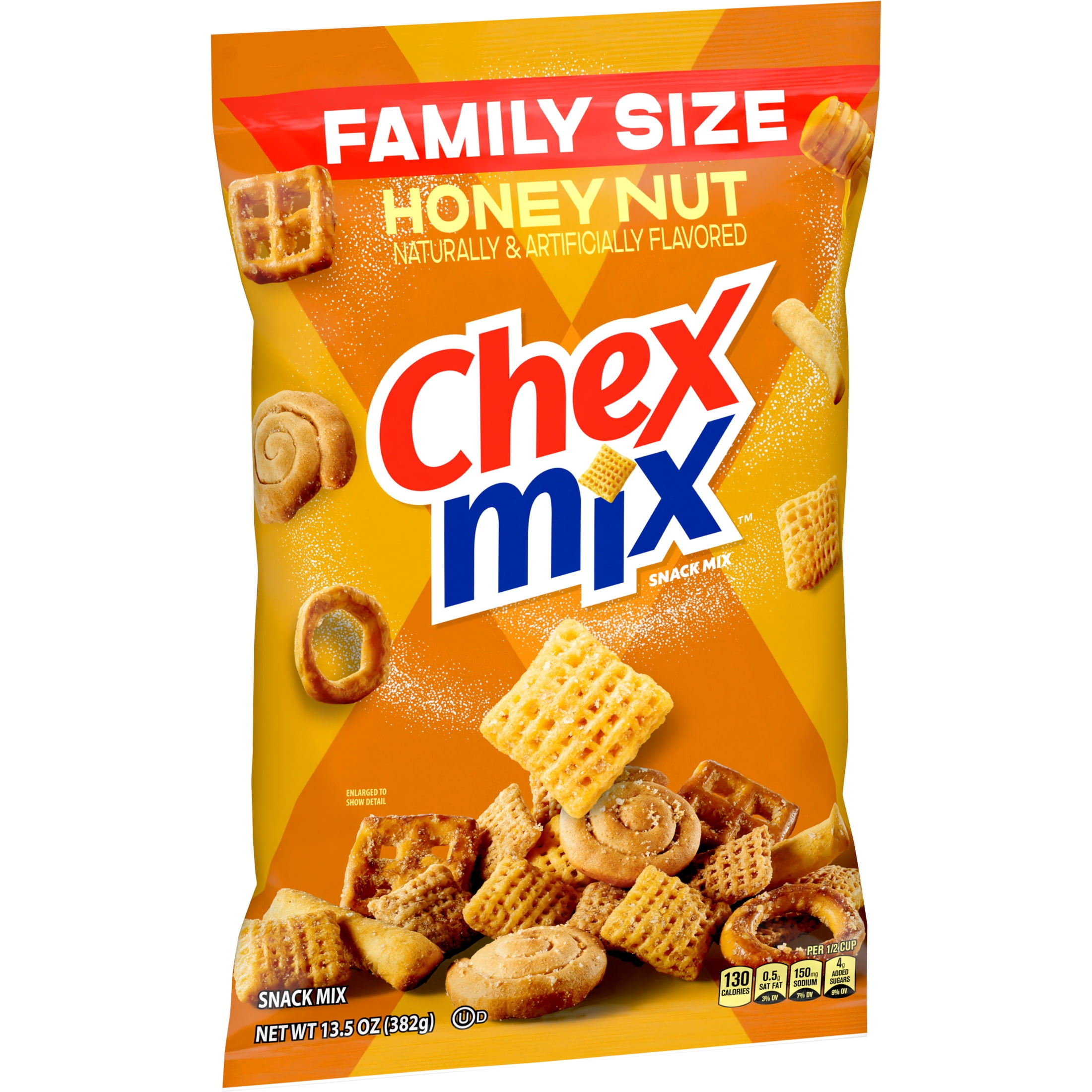 Chex Mix Honey Nut Snack Mix, Sweet and Salty Snack Bag, Family Size, 13.5 oz