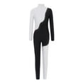 thumbnail image 4 of Zaldita Kids Girls Long Sleeve Color Block Gymnastics Leotard Full Body Romper Dance Bodysuit Unitard Dancewear White 14, 4 of 7