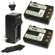 Wasabi Power Battery (2-Pack) and Charger for Canon NB-2L, NB-2LH, BP-2L5, BP-2LH