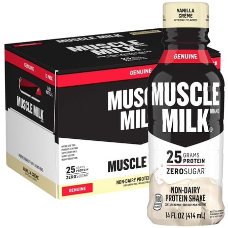 Muscle Milk Genuine Protein Shake, 25g Protein, Vanilla Creme, 14 Fl Oz, 12 Count