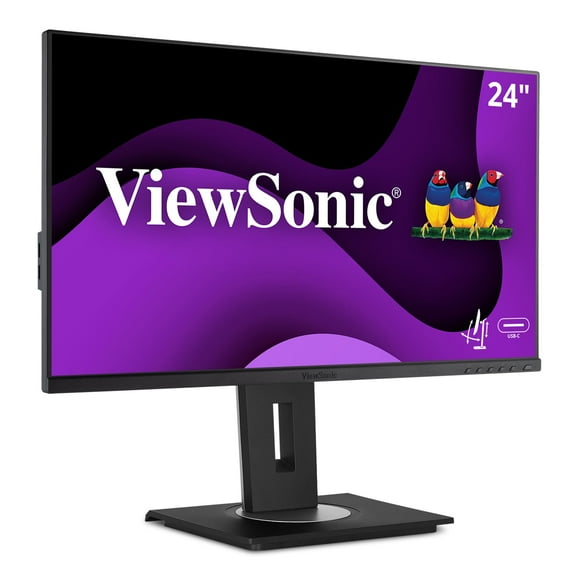 ViewSonic VG2456A Monitor IPS 1080p de 24 pulgadas con USB C de 90 W, acoplamiento integrado, RJ45, ergonomía de inclinación de 40 grados para el hogar y la oficina