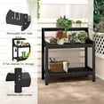 thumbnail image 5 of ROGALIS HDPS Outdoor Potting Bench Table w/4 Hooks & 3 Shelves, All-Weather, No Rust/Fade, Black, 5 of 7