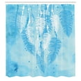 thumbnail image 3 of Ambesonne Tribal Shower Curtain, Watercolor Boho Feather Form, 69"Wx70"L, Blue White, 3 of 5