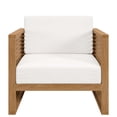 thumbnail image 5 of Modway Carlsbad Teak Wood Outdoor Patio Armchair in Natural White, 5 of 8