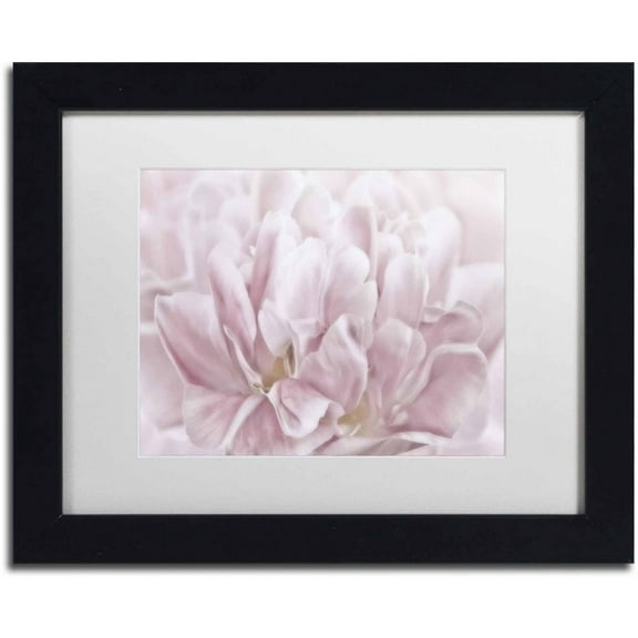 Trademark Fine Art 'Double Pink Tulip' Canvas Art by Cora Niele, White Matte, Black Frame