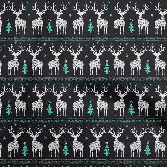 oneOone Polyester Spandex Black Fabric Christmas Lumberjeck Sewing Fabric By The Yard Printed Diy Clothing Sewing Supplies 56 Inch Wide