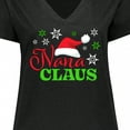 thumbnail image 4 of Inktastic Nana Claus with Christmas Santa Hat and Snowflakes Women's Plus Size V-Neck T-Shirt, 4 of 5