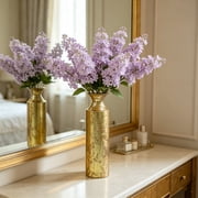 Hosley Plain 16 inch High, Decorative Gold Metal High Floor Vase