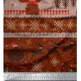 thumbnail image 1 of Soimoi Crepe Silk Fabric Cross Stitch Christmas Fabric Prints By Yard 42 Inch Wide, 1 of 1