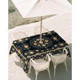 thumbnail image 2 of 52x70 Inch Outdoor Tablecloth with Umbrella Hole Zipper Rectangle Boho Floral Black Rectangular Tablecloths Outside Waterproof Geometric Ethnic Tribe Patio Table Cloth Cover for Picnic Party, 2 of 8