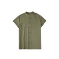 thumbnail image 3 of Txlixc - Camiseta informal de verano para hombre, color sólido, manga corta, cuello levantado, con botones Txlixc Casual, 3 of 9