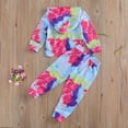 thumbnail image 7 of Bagilaanoe Toddler Baby Girl Long Pants Set Tie Dye Print Long Sleeve Hoodies Pullover Tops + Sweatpants 12M 18M 24M 3T 4T 5T 6T Kids Casual Sweatsuits, 7 of 7