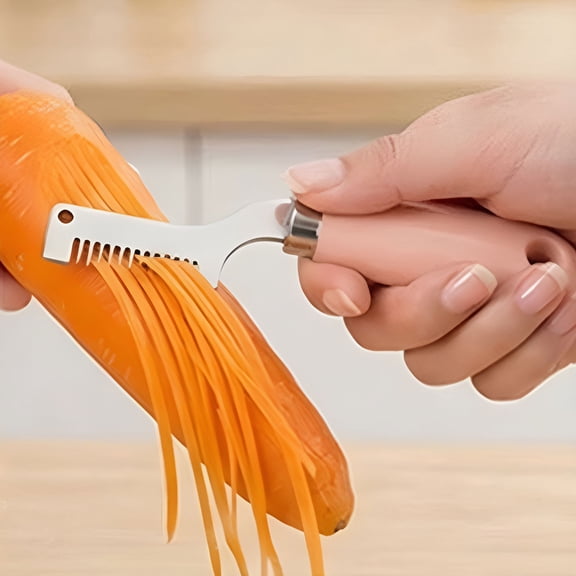 Stainless Steel Green Onion Slicer,Vegetable Shredder Handheld, Julienne Peeler, Cucumber Slicer, Julienne Slicer, Carrot Shredder, Multifunctional Vegetable Shredder Tool 1Pcs