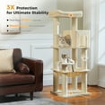 thumbnail image 4 of PEQULTI 58" Large Cat Tree with Spacious Hammock and Huge Condo Cat Tower for Indoor Cats Beige, 4 of 8
