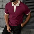 thumbnail image 2 of Klisyaur Mens Zipper Shirts Short Sleeve Solid Color Casual Comfortable Lightweight Tee Summer Business Tops, 2 of 5