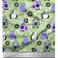 thumbnail image 1 of Soimoi Satin Silk Fabric Spiral,Floral & Cat Cartoon Print Fabric by The Yard 42 Inch Wide, 1 of 1