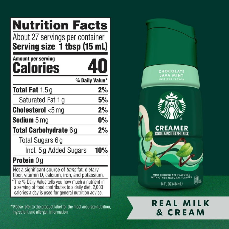 Starbucks Chocolate Java Mint Flavored Coffee Creamer, Liquid