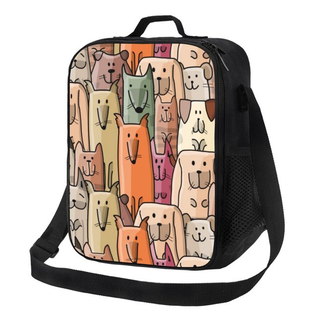 Disketp Funny Dogs Family Bolsa Térmica Estampada para Almuerzo, Lonchera para Hombres y Mujeres Adultos