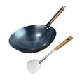 thumbnail image 4 of deevoka Wok Pan Cooking Wok Universal with Wooden Handle Gas Traditional Chinese Wok 40cm, 4 of 9