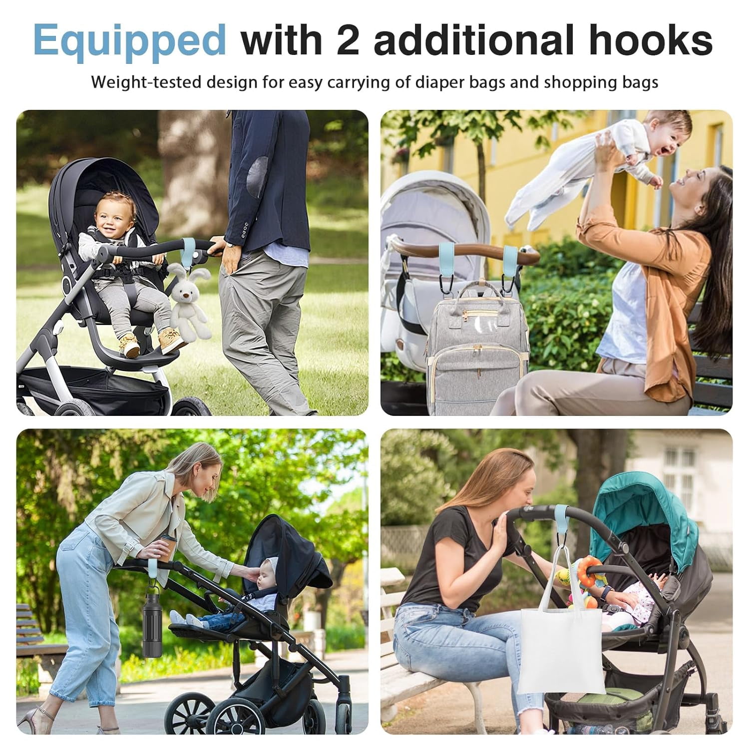 Wiher Rechargeable Stroller Rocker Device – Hands-Free Baby Rocker & Sleep Soother, Quiet Motor, Fits Stroller Handle, Bassinet & Crib, 3 Speeds, 4 Timer Settings, for Newborns to Toddlers(Blue)