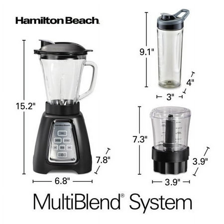 Hamilton Beach - MultiBlend 51-Oz. Blender - Black