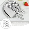 thumbnail image 6 of Raindrops Silverware Set for Party Use Stainless Steel Reusable Utensils Comfortable Grip Silver 16 Pieces, 6 of 8