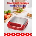 thumbnail image 5 of Betty Crocker 3 en 1 parrilla de interior, sándwich/Panini Press & Waffle Maker Plus, parrilla eléctrica interior con placas antiadherentes intercambiables, 750 vatios, BC-4965R, rojo, 5 of 5