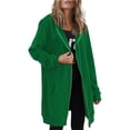 thumbnail image 4 of BODOAO Women’s Long Hoodie Zip Up Hooded Sweatshirt Jacket Long Sleeve Open Front Casual Oversized Sweatshirt Coat with Pockets for Fall Winter Layering Outfits Green 2XL, 4 of 4
