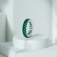 thumbnail image 4 of Rosec Jewels Emerald Cut Emerald Ring for Women - AAAA Quality Lab Grown Emerald Eternity Band Ring - Cocktail Ring with Jewelry Box, 10K White Gold, US 4.00, 4 of 8