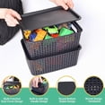 thumbnail image 3 of Plastic Storage Baskets with Lid-Plastic Storage Containers Stackable Storage bins: Storage Baskets for Organizing Shelves Drawers Desktop Closet Playroom Classroom Office, 8Pack-Black10.2x7.2x4.1Inch, 3 of 7