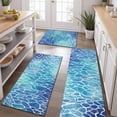 thumbnail image 2 of Blue White Tie Dye Cracked Pattern Kitchen Rugs Sets Of 3,Kitchen Runner Rugs Non Skid Washable,Decorative Kitchen Floor Mats for Kitchen,Sink,Laundry,17"x30"+ 17"x47" + 17"x59", 2 of 6