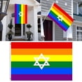 thumbnail image 3 of Israel Rainbow Flag 3x5ft Israeli Flag Body Flag 3x5ft Flag, 3 of 5