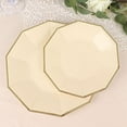 thumbnail image 5 of BalsaCircle 25 Beige 7" Disposable Paper Salad Plates Gold Trim Tableware Decorations, 5 of 7