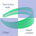 thumbnail image 3 of Motique Accessories Neon Green 2 inch Wide Leather like Headband Solid Hairband, 3 of 3