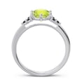 thumbnail image 4 of Diamond-Capitals 2.15 Carat New Round Cut Peridot & Black Onyx Gemstone Engagement Ring for Fiancee 18K White Gold Size 4, 4 of 7