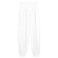 thumbnail image 4 of Girls Pants Solid Color Lightweight Yoga Sports Dance Fitness Drawstring Winter Pants 9-10 Years,White XZNPDUCQ, 4 of 5