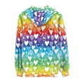 thumbnail image 4 of Renewold Valentine's Day Zip Up Hoodies for Club Date Party Rainbow Stripes Heart Fall & Spring Clothing Preppy Recreation Jackets Size L Soft Women Sweatshirts Hoody Top, 4 of 6