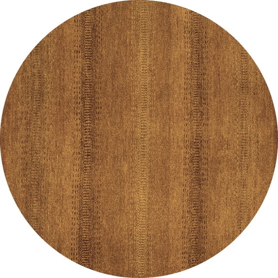 Ahgly Company Indoor Round Abstract Brown Modern Area Rugs, 3' Round