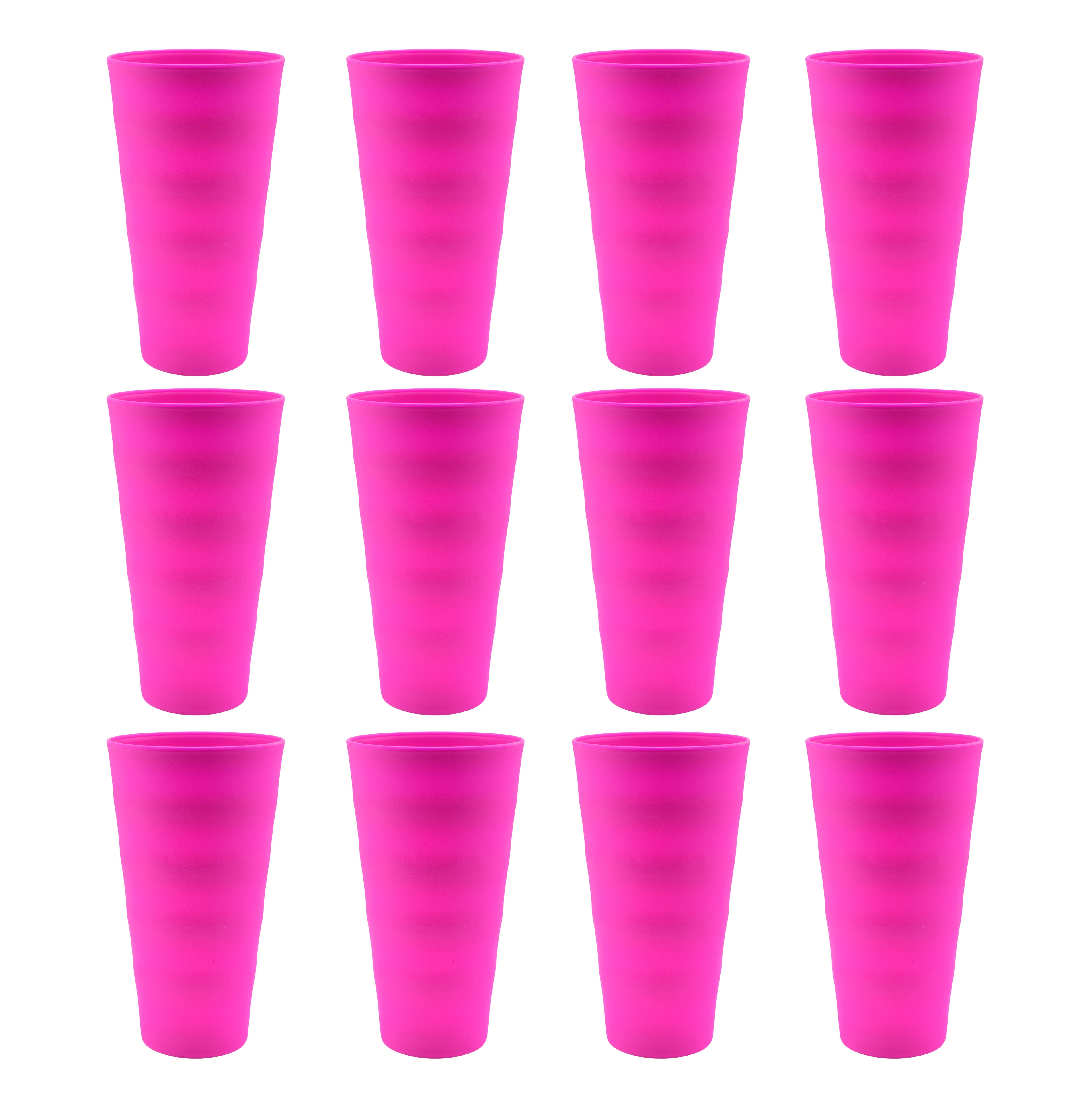 YBM Home Reusable Plastic Cups 18 oz, Unbreakable Drinkware Dishwasher