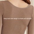 thumbnail image 3 of Sonducket Ropa térmica para mujer, ropa de dormir portátil de Color sólido con encaje a la moda, cálida, de manga larga, de repuesto para invierno y conjuntos de ropa Pantalón Marrón Oscuro Sonducket AP013761-03, 3 of 6