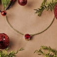 thumbnail image 2 of JeenMata Hermoso collar con colgante solitario de piedra natal de enero de corte redondo de 1 quilate, granate, chapado en oro amarillo de 18 quilates, mujer, adulto, 2 of 6