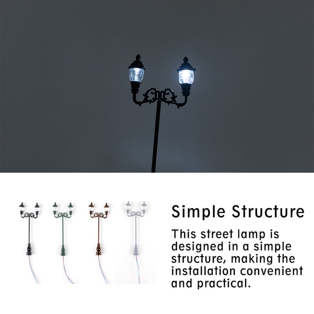 Mini Landscape Streetlight Prop Interesting Simulation Light Model DIY Miniature Lamp Props Scene Layout Decoration Accessories Gray/White