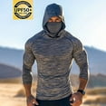 thumbnail image 2 of Lumeqa Men's Hooded UPF 50+ Sun Protection with Mask Athletic Fishing Shirts USA Flag Rash Guards T Shirts Long Sleeve, 2 of 3