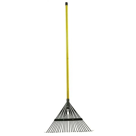Nupla 54 in. Classic Fiberglass Leaf Rake with 24-Tine Steel Blade and Butt Grip