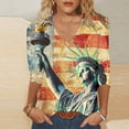 thumbnail image 6 of 250th American Flag Shirts Women 4th of July V-Neck 3/4 Sleeve Patriotic T-Shirt 2026 Independence Day Tops, 6 of 7