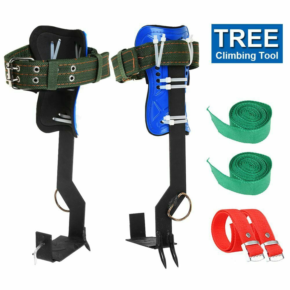 Tree Climbing Spike Set Pole Climbing Spurs Climber Adjustable With Harness Kit 