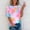 Multicolor #5, variant on Spring Tops for Women 2025 Women's Short Sleeve Round Neck Casual Tops Fashion Printed T-Shirt Blouse, Sizes S-5XL