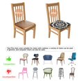 thumbnail image 5 of Black White Tie Dye Mandala Pattern Seat Covers for Dining Room Chairs Set Of 4,Stretch Printed Washable Chair Seat Cover with Elastic Ties and Button,Removable Waterproof Couch Cushion Covers, 5 of 6