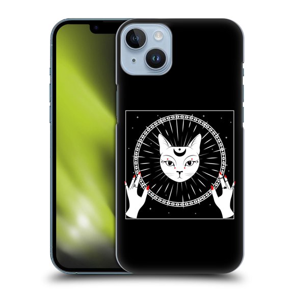 Head Case Designs Officially Licensed Haroulita Magick - Tarot - Mystical Cat And Moon Hard Back Case Compatible with Apple iPhone 14 Plus
