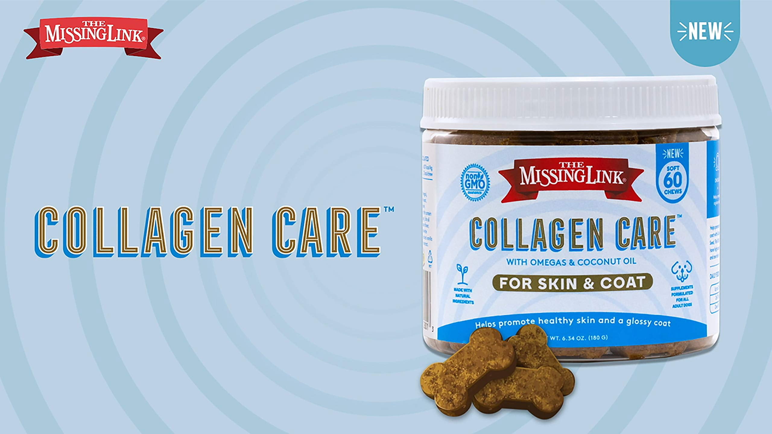 The Missing Link Collagen Care Skin & Coat Soft Chews 60 Count